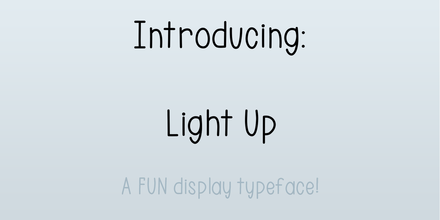 Light Up Thin Font preview